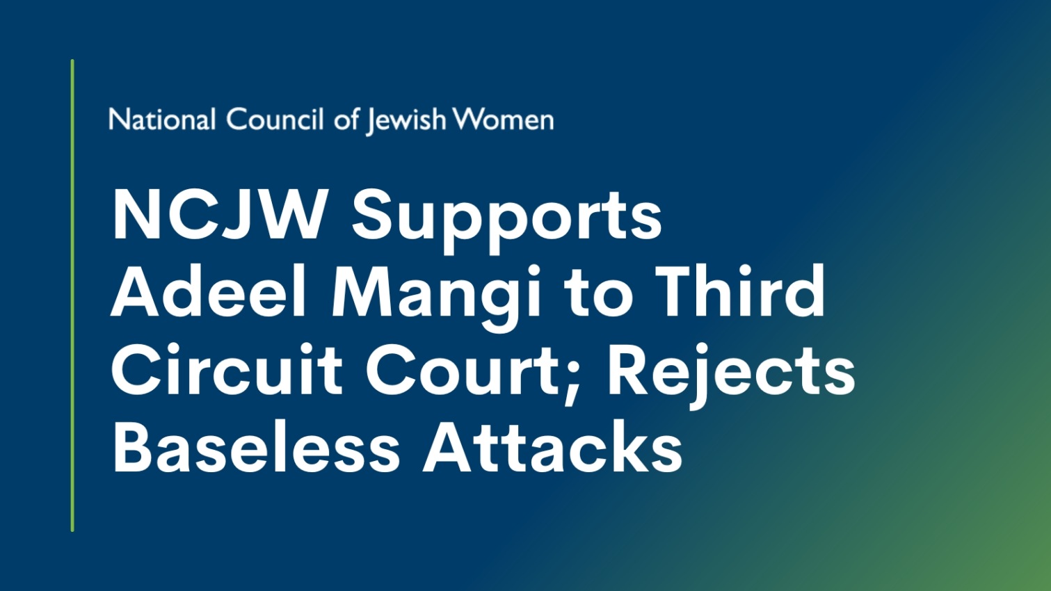 National Council Of Jewish Women Ncjw Supports Adeel Mangi To Third Circuit Court Rejects