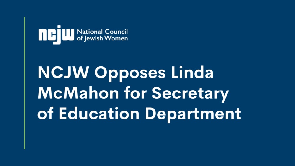 NCJW Opposes Linda McMahon for Secretary of Education Department